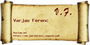 Varjas Ferenc névjegykártya